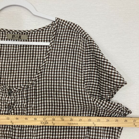 Flax Monochrome Gingham Blouse - Picture 7 of 11